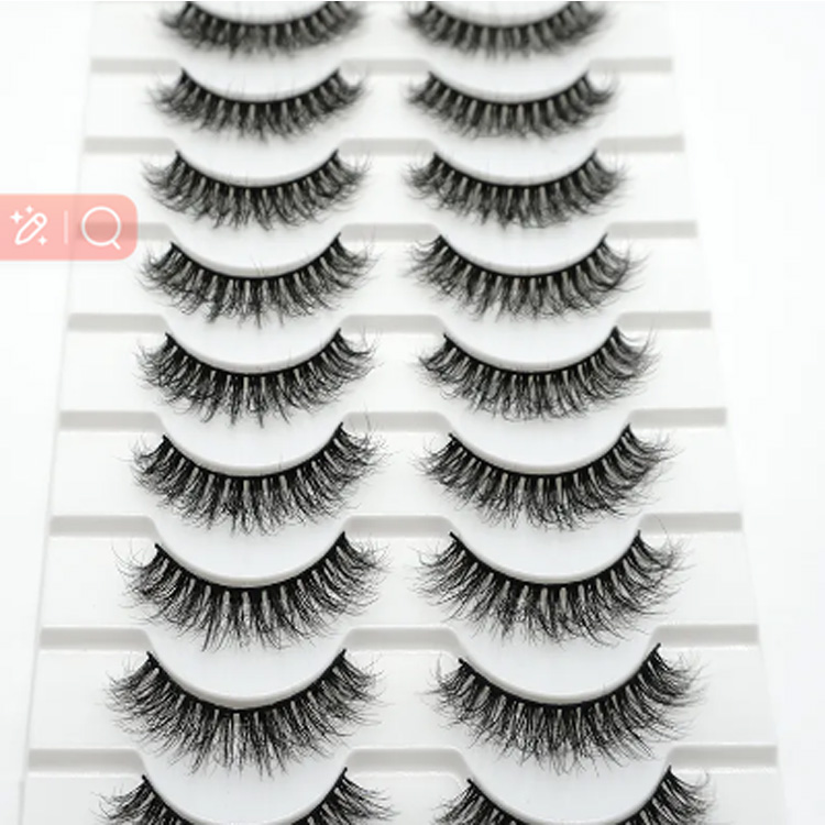 10 paires de cils à bande complète cruauté en fausse faux cils naturels de vison
