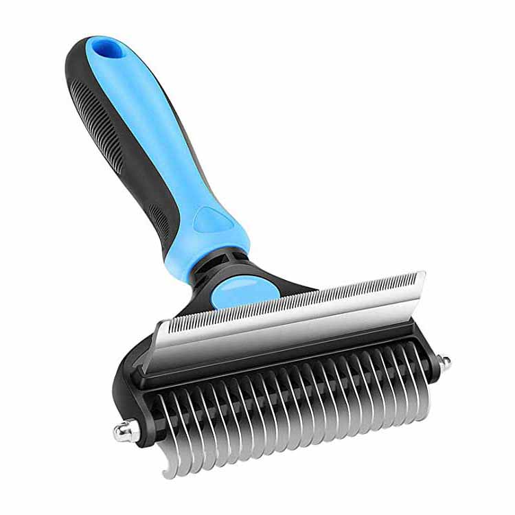 Brosse de toilettage pour animaux de compagnie 2 en 1 Undercoat Dematting Comb