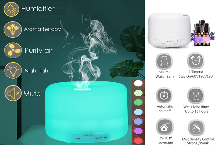 Diffuseur d'huiles essentielles d'arôme d'humidificateur à brume fraîche