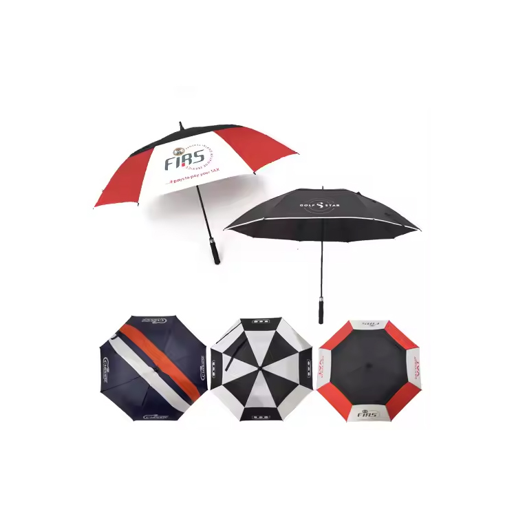30 pouces de haute qualité grand parapluie de golf en fibre de verre à l'épreuve du vent
