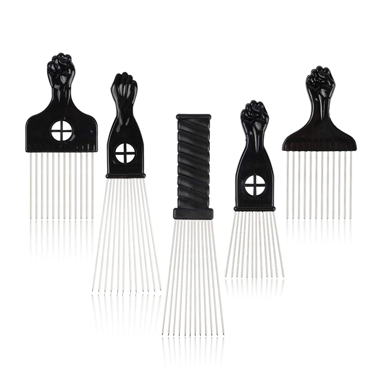 Peigne à cheveux en métal 5 PCS Black Fist