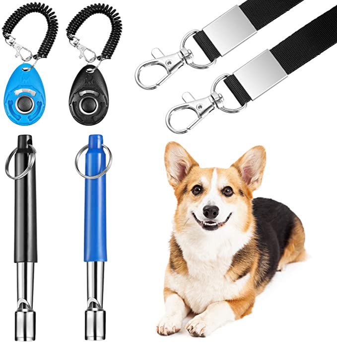 6pcs sifflet de dressage de chien réglable avec kit Clicker