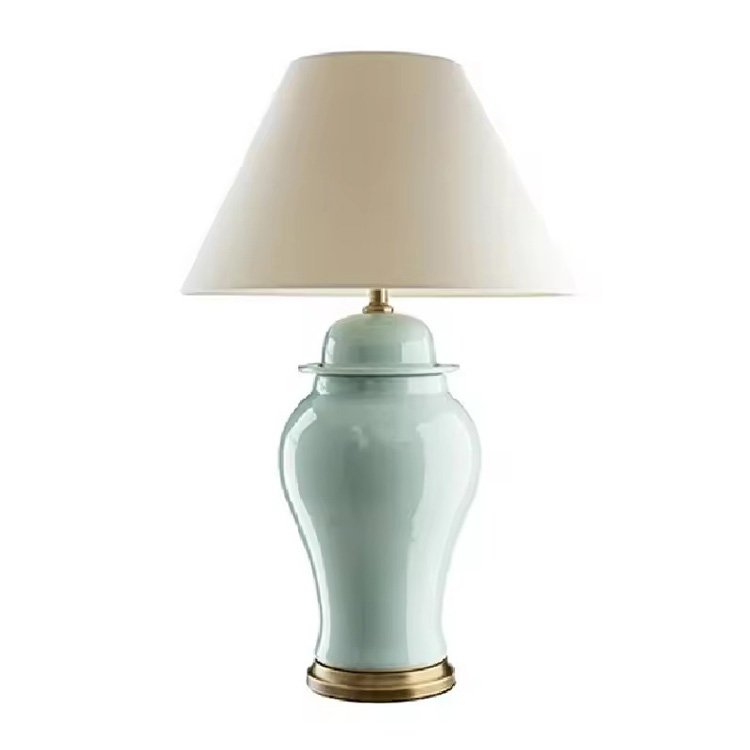 Lampe de bureau de chevet en céramique minimaliste et luxueuse américaine