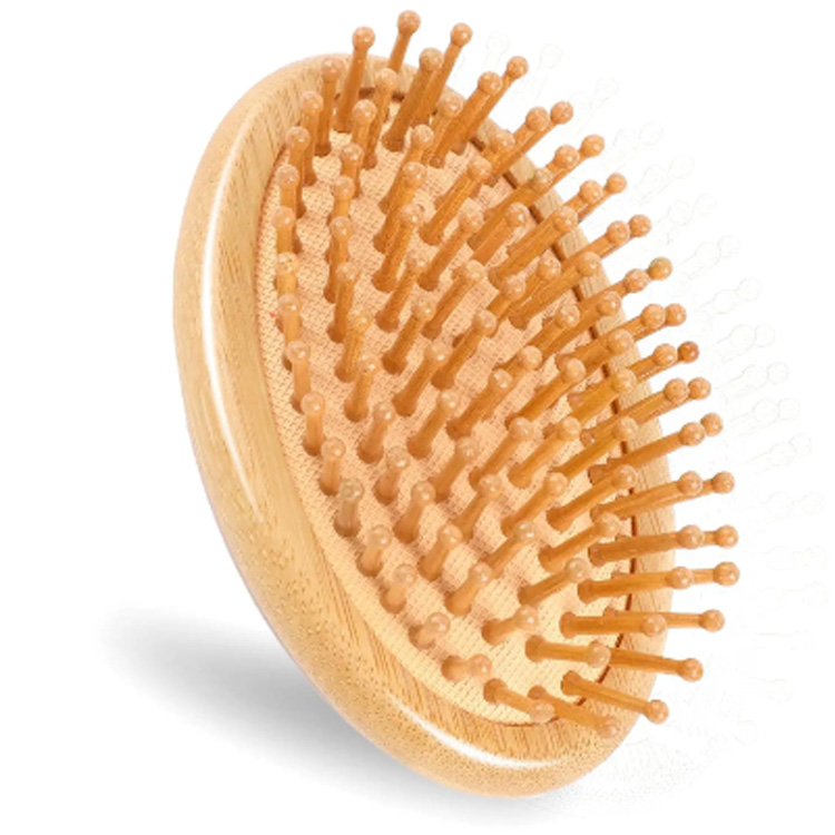 Bamboo Massage en bois portable anti-statique Mini brosse à cheveux