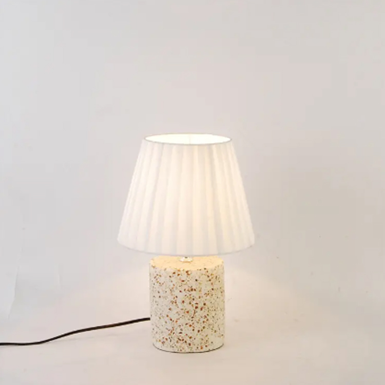 Lampe de bureau à base de terrazzo blanc, décoration moderne de chevet