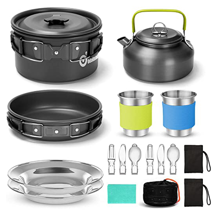 15 pièces de cuisine de pique-nique en plein air portable ustensiles de cuisine de camping