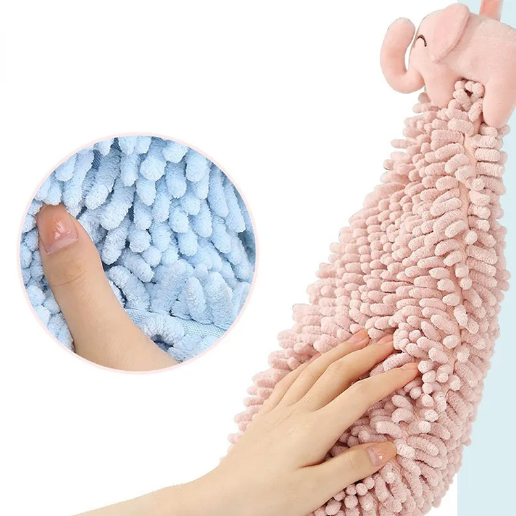 Carton de salle de bain cuisine rag chenille serviette à main moelleuse