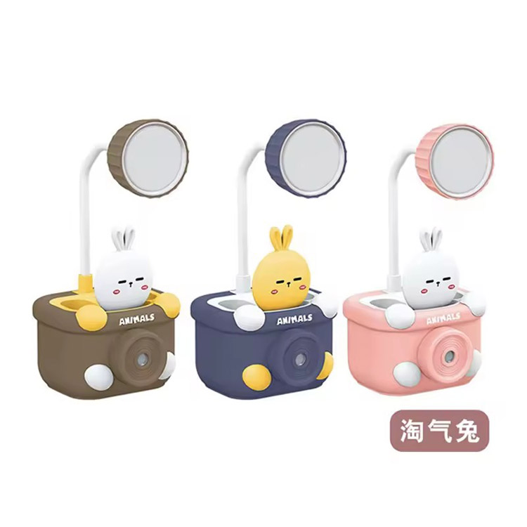 Lampe de table porte-stylo rechargeable, joli design de dessin animé