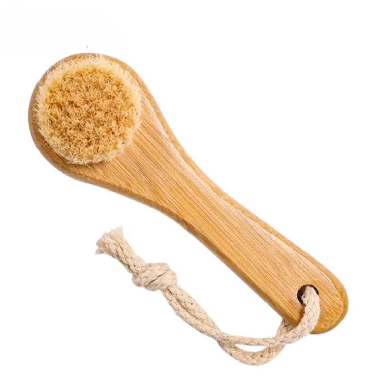 Brosse de nettoyage pour le visage classique de la poignée en bambou