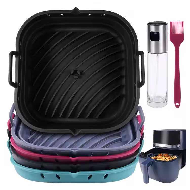 Pan de cuisson en silicone à aérisateur à air réutilisable pliable