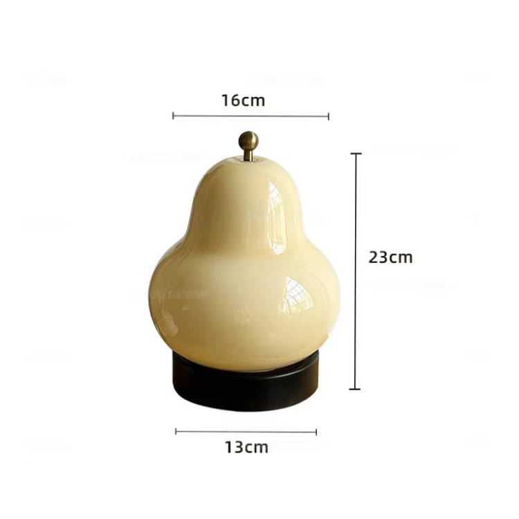 Lampe de table poire sans fil décorative et créative à intensité variable