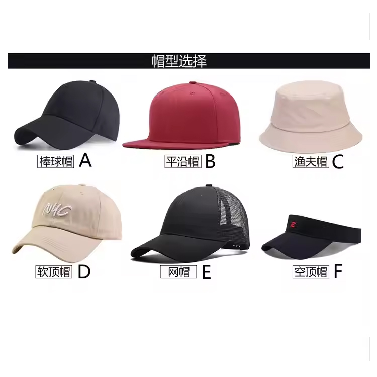 Panneau personnalisé et 6 panneaux Casqueur Cap Baseball Cap Hat Logo