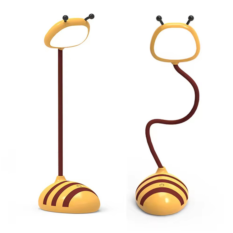 Mini lampe de bureau portable, mignonne et flexible, rotation à 360°, abeille de lecture