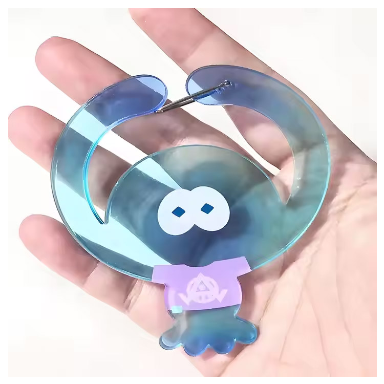 Keychain de carabiner en acrylique logo conçu Nouvelle forme personnalisée