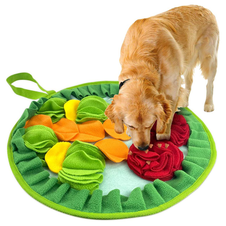 Tapis de renifleur pour chien avec corde suspendue