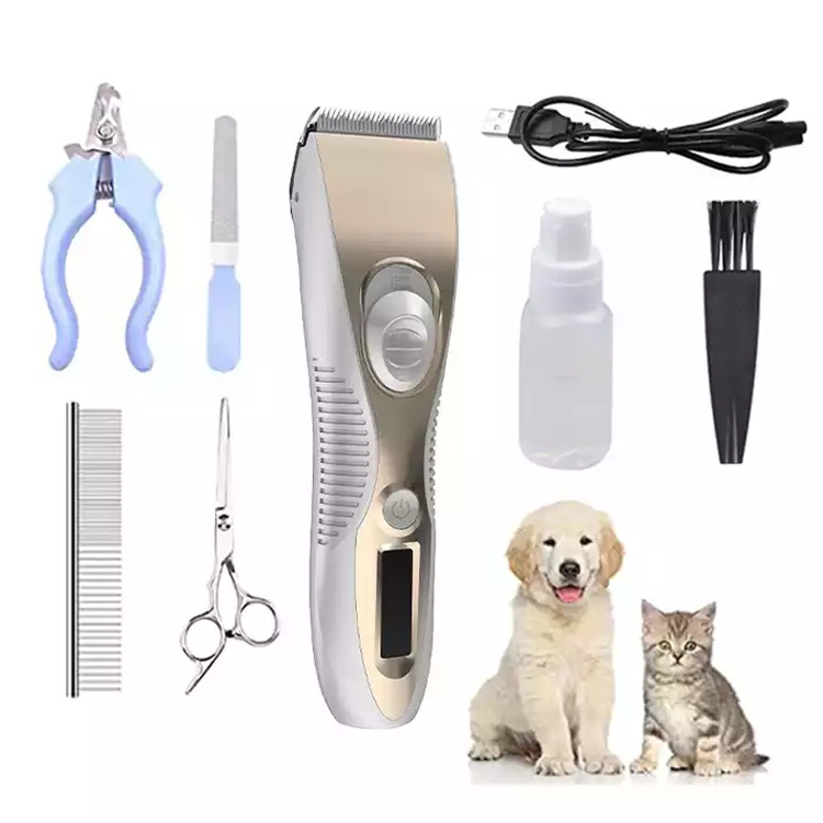 Kit de tondeuse de toilettage pour animaux de compagnie sans fil Tondeuse à cheveux pour chien