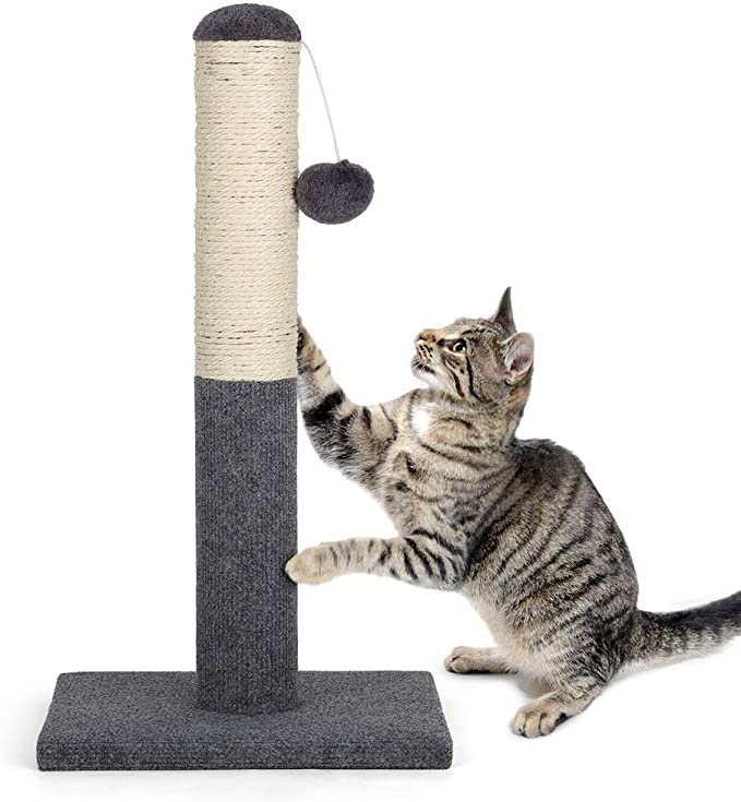 Poteau à chat durable en sisal Kitty avec boule suspendue