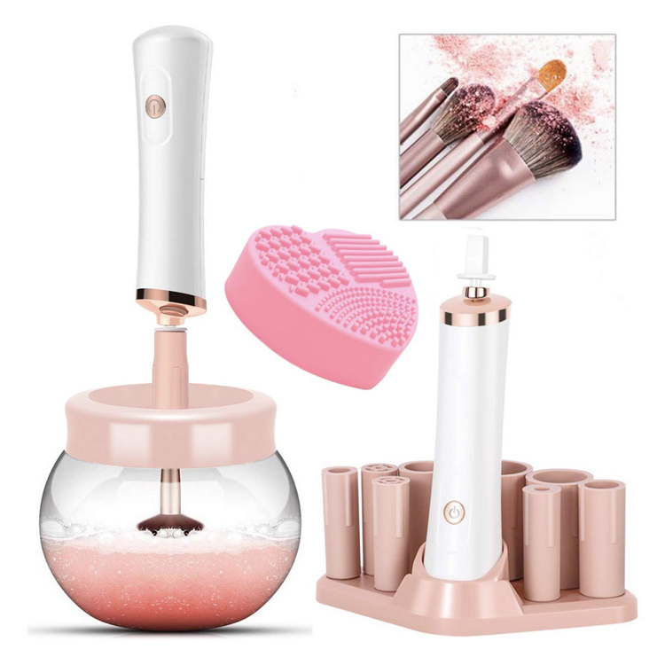 Nettoyant et sécheur de brosse de maquillage de spinner cosmétique électrique