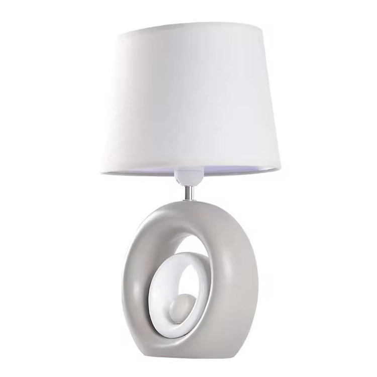 Lampe de bureau contemporaine en pierre et céramique Farmhouse Drum
