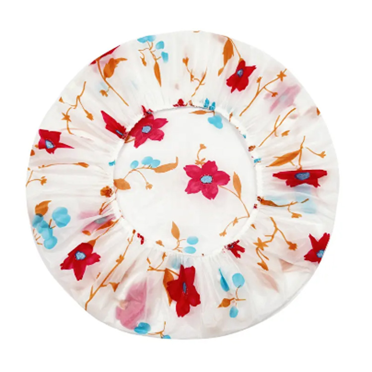 Plastic floral cheveux longs étanches à la douche colorée