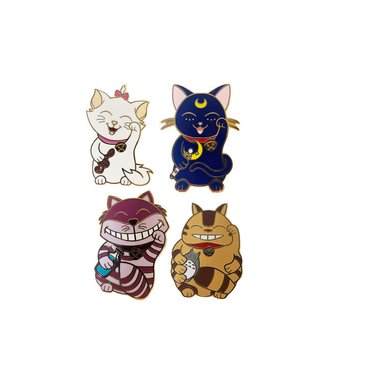 Épinglette en métal avec aimant de dessin animé, plaqué or, émail dur, cadeau