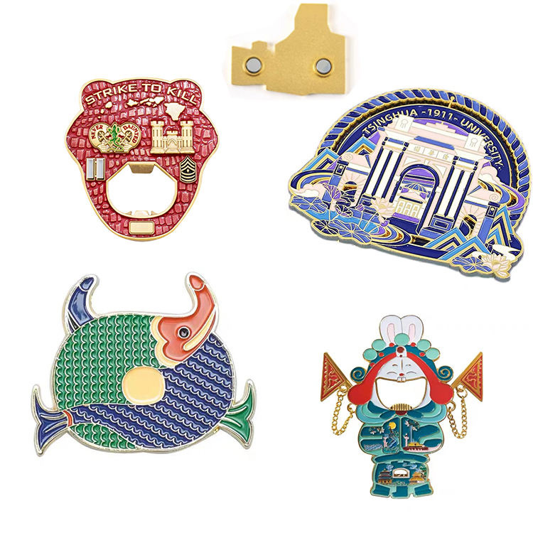 Aimants de réfrigérateur en métal scintillants Aimants de réfrigérateur promotionnels