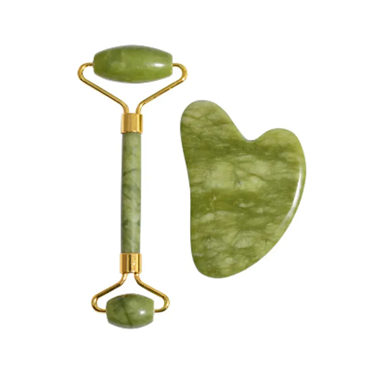 Masseur facial de haute qualité Natural Gua Sha Green Jade Roller