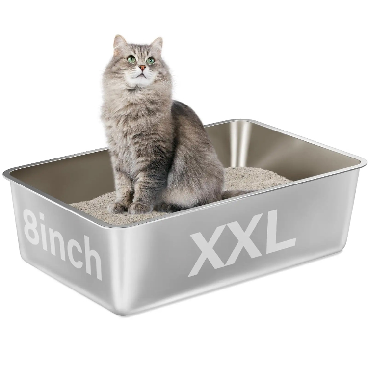 Box litière de chat de surface lisse sans bâton à face haut