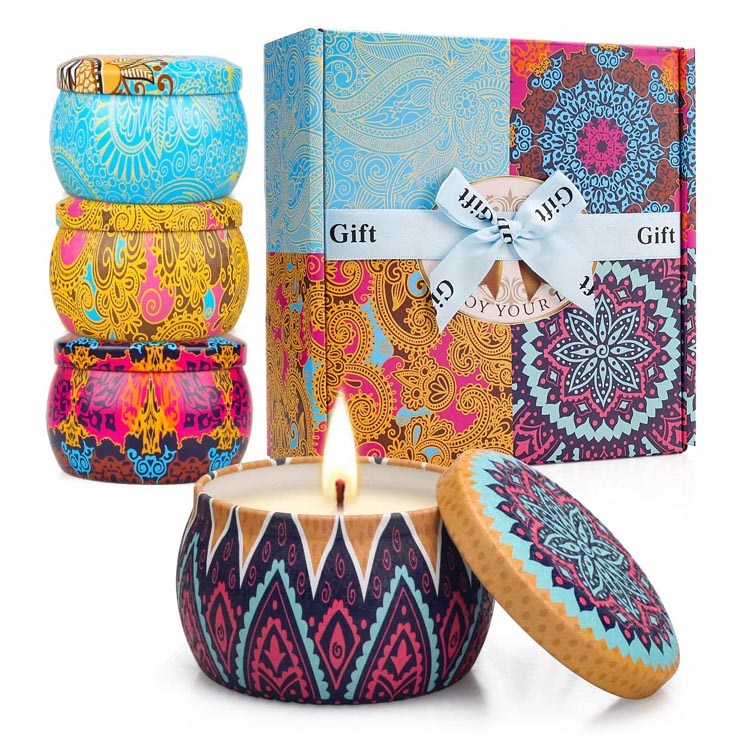 Ensemble-cadeau de bougies parfumées à la cire de soja Holiday Present pour femme