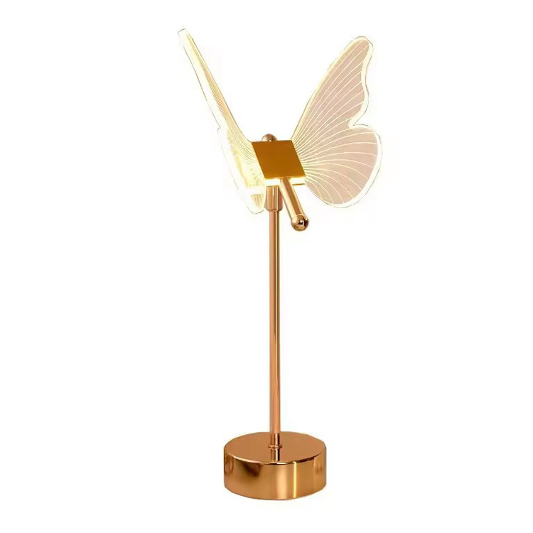 Lampe de bureau papillon en cristal pliable et réglable, décoration d'intérieur