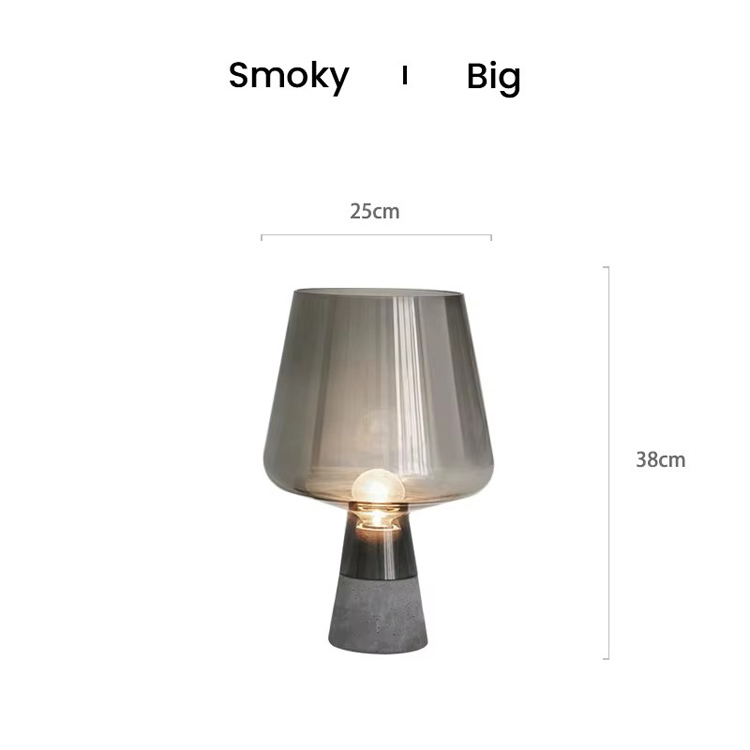 Lampe de table industrielle en forme de champignon fumé, ciment, offre spéciale