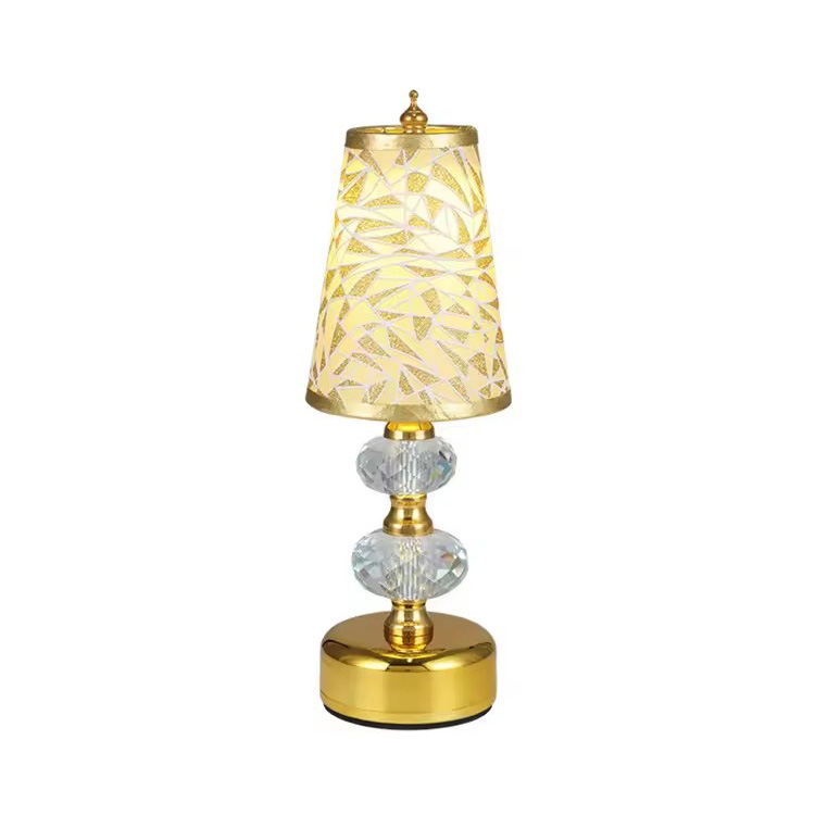 Lampe de table dorée à LED rechargeable décorative de vente chaude