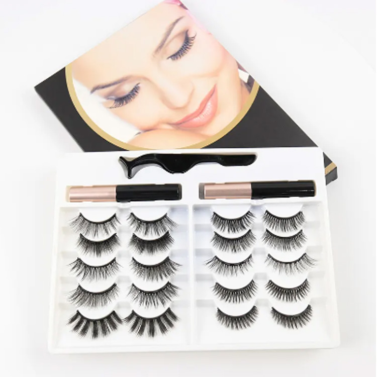 Vente à chaud Magnetic Cils étiquette privée 10 MANNETS LASHES