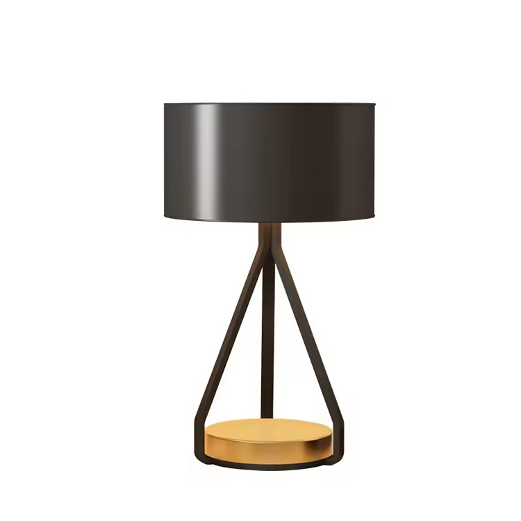 Lampe de table design de chambre à coucher de chevet noire moderne d'hôtel
