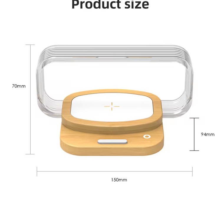 Lampe de table de chargement sans fil avec support de téléphone innovant 10W
