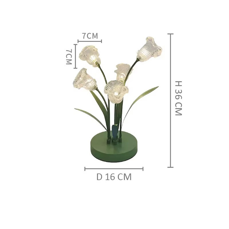 Lampe de table LED Lampe de nuit de chevet Lampe de bureau tulipe en verre