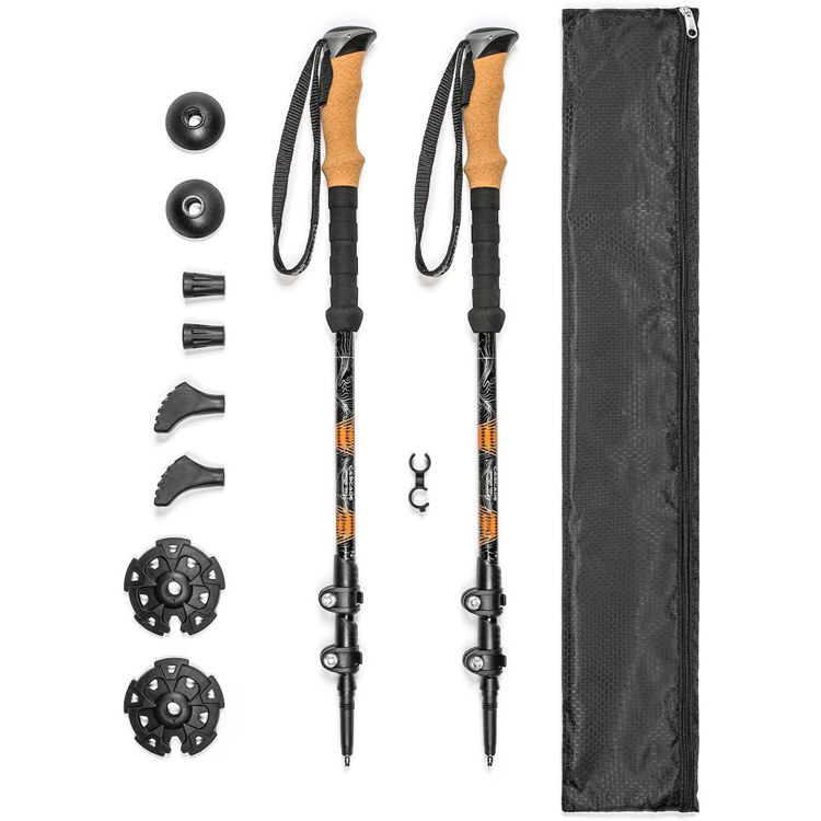 Bâtons de trekking légers en aluminium pour l'extérieur avec poignée en EVA