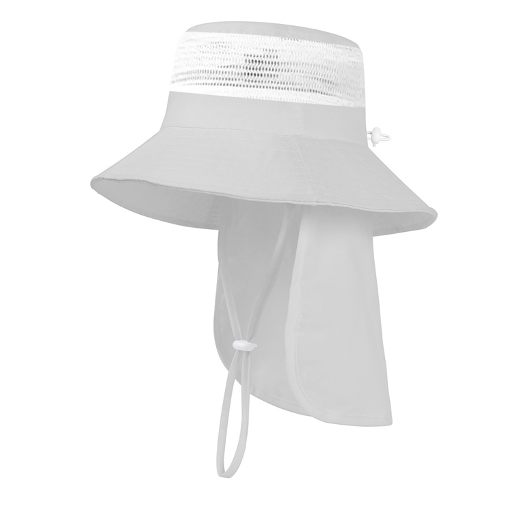 Chapeau de seau réglable de visière de protection solaire de châle de gaze de maille