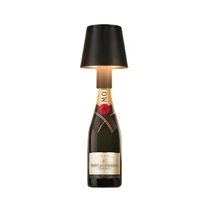 Lampe tactile moderne sans fil en plastique pour bouteille de vin, lampe de table