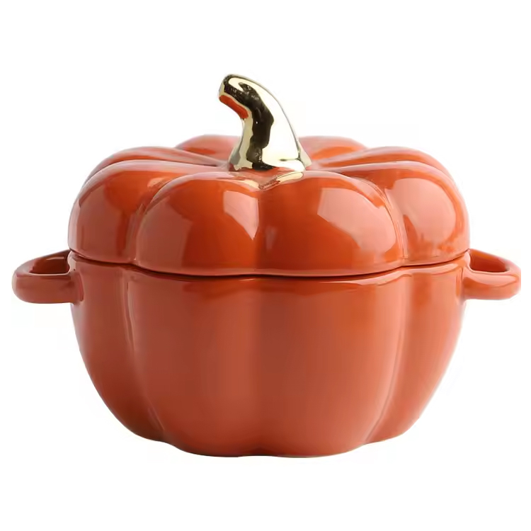 Nouveau bol à cuisson de forme de citrouille avec cuisine de cuisine de couvercle