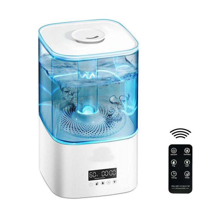 Humidificateur ultrasonique à brume froide à remplissage par le haut pour veilleuse