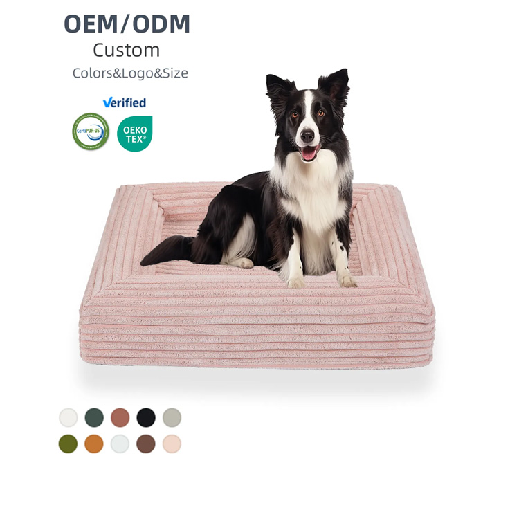 Lit de chien orthopédique Mémoire de mousse pour animaux de compagnie lavables