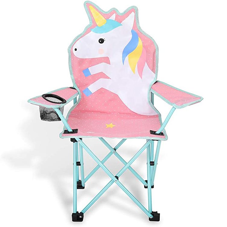 Chaise de camp pliante pour enfants avec porte-gobelet
