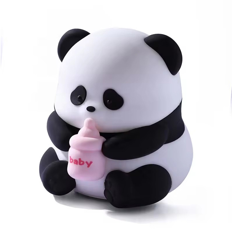 Panda Baby Night Lights Lampe de bureau en silicone animal mignon