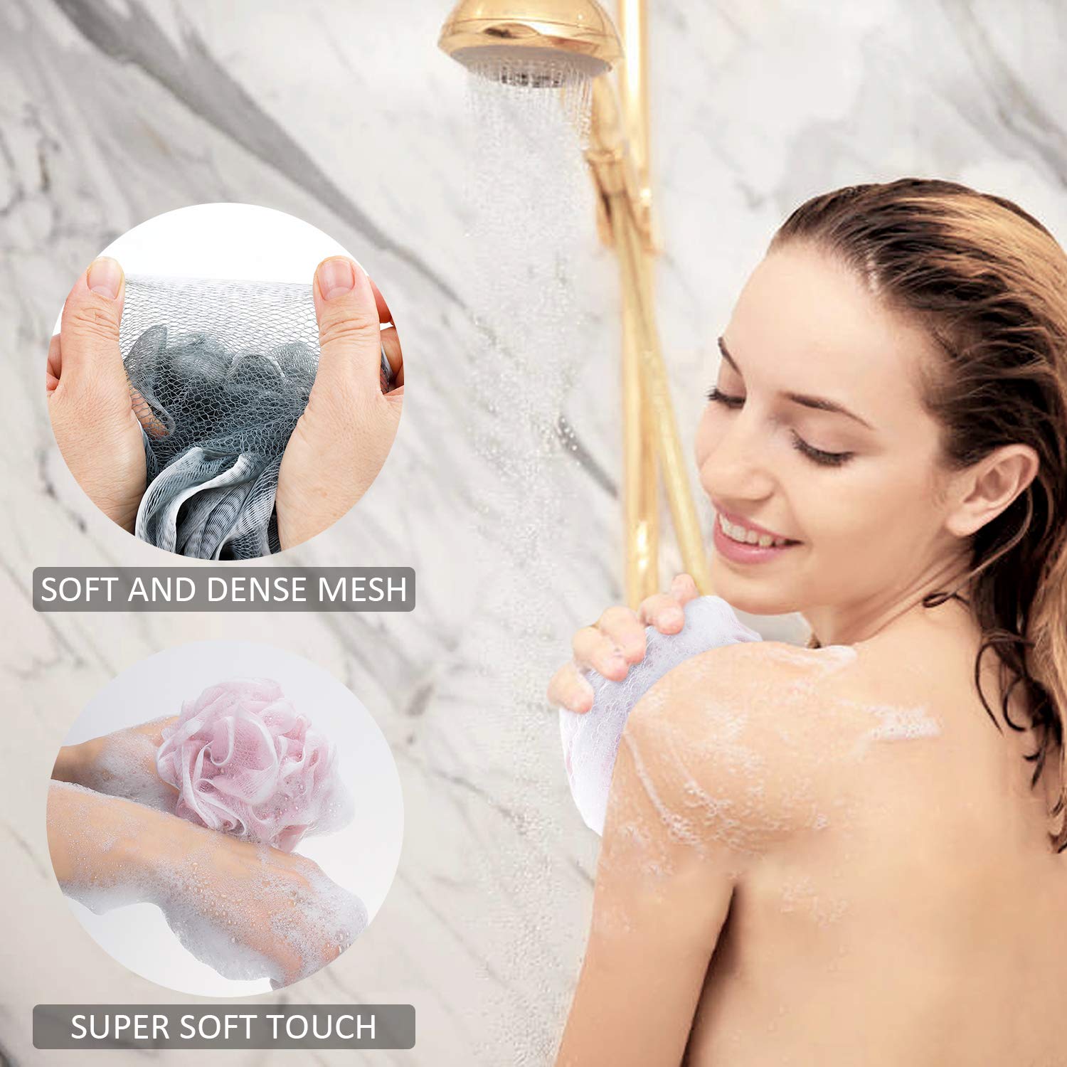 Perfect Mesh Body Scrubber Éponge de douche Loofahs