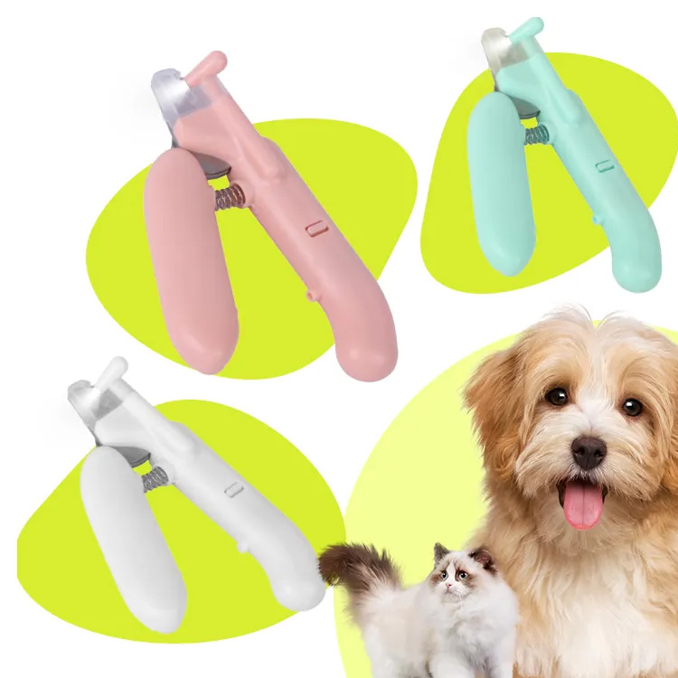 Clippers à ongles de compagnie avec ciseaux de toilettage à la griffe de compagnie LED