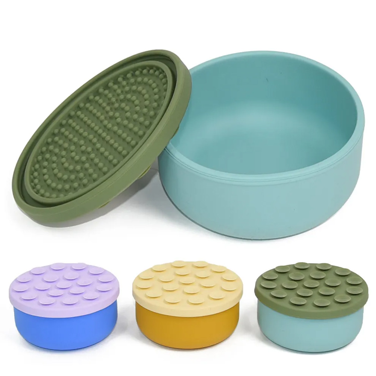 Bol de chien portable multi-couleurs Silicone Slow Feeder Bowl pour chiens