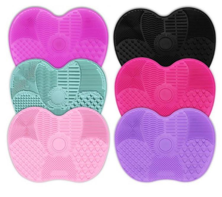 Tapis de nettoyage de brosse de maquillage en silicone portable avec ventouse