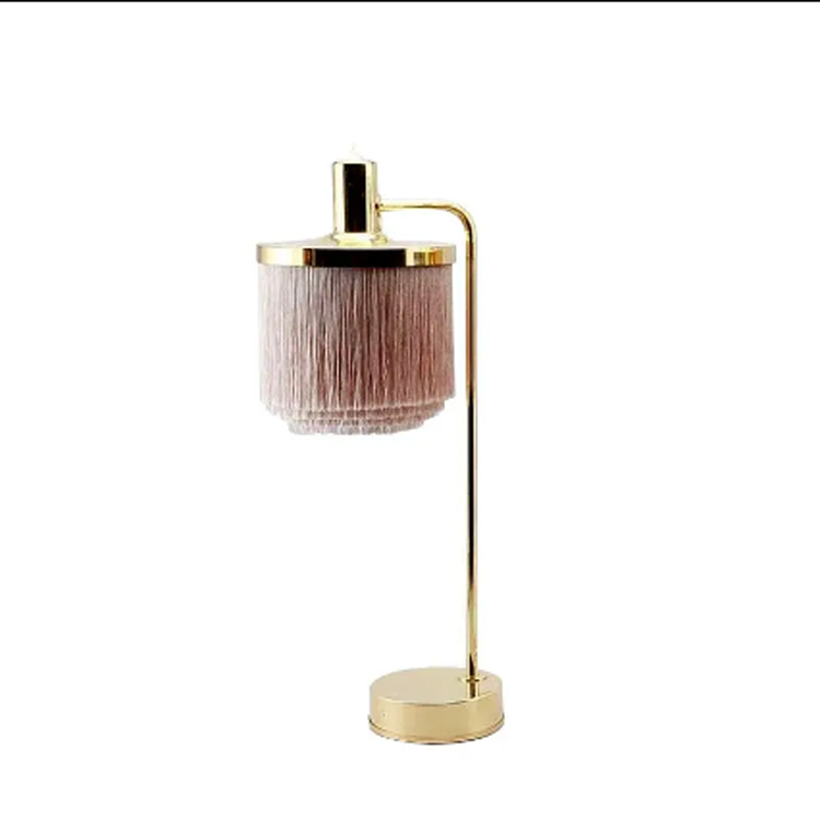 Lampe de table à pampilles pour chambre de princesse rose créative postmoderne