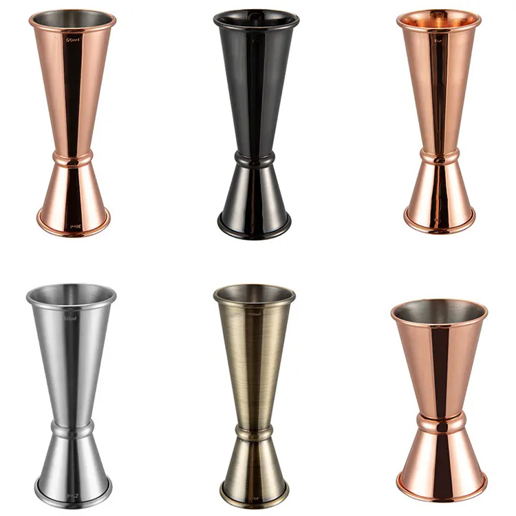 Premium Copper Silver 2CL / 4CL en acier inoxydable double jigger